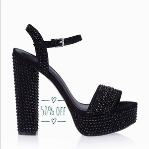 Aldo Levata 👠 suede sparkly platform chunky heel